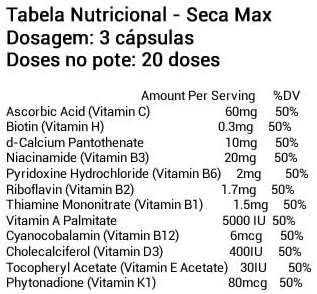 Composição SecaMax Dynamic Formulas